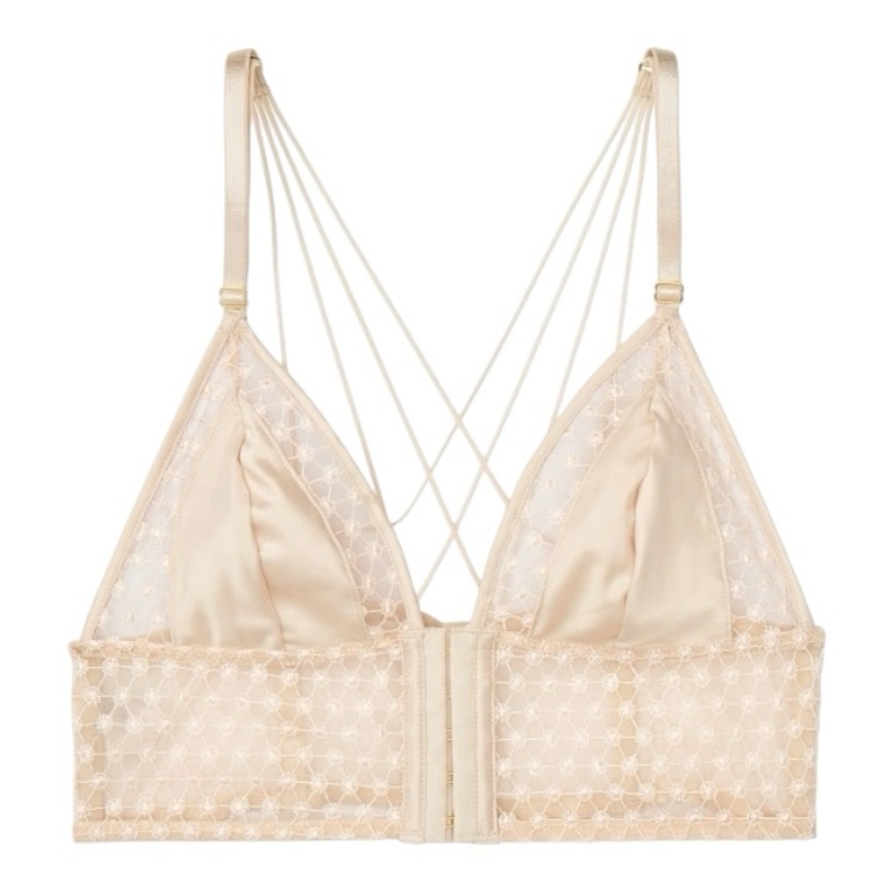 2019 Victoria’s Secret Luxe Lingerie Starburst Longline Triangle Bra Size Medium - Picture 2 of 7